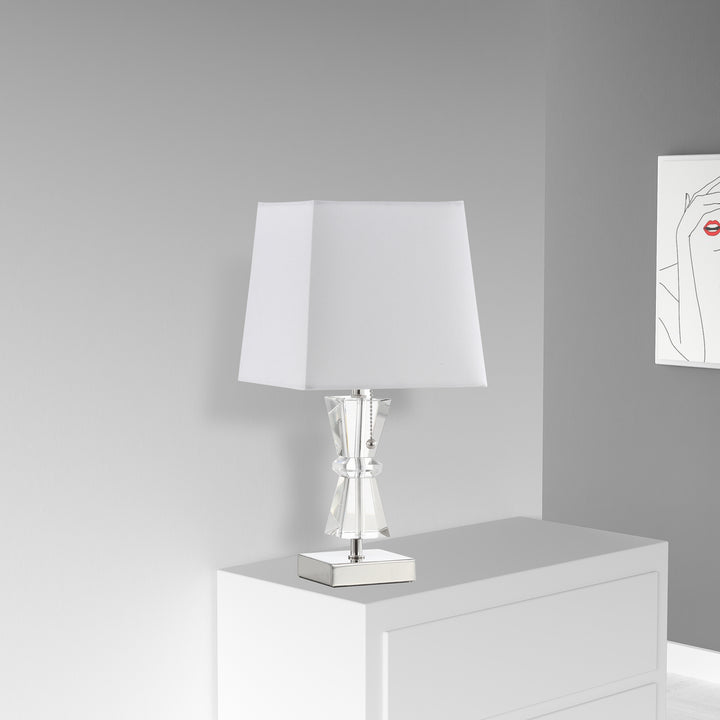 1LT Incandescent Crystal Lamp, Polished Chrome
