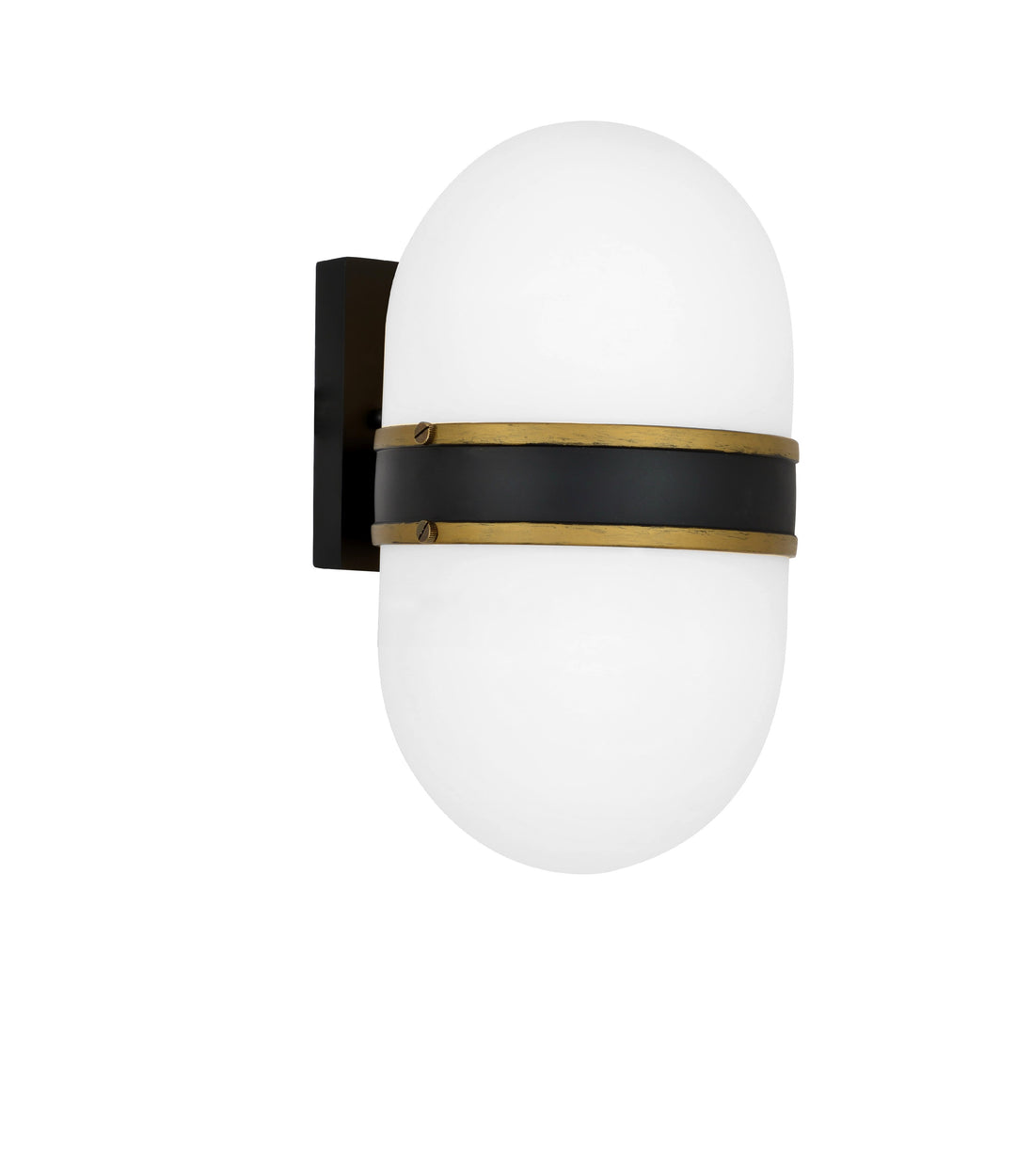 Brian Patrick Flynn Capsule 1 Light Matte Black + Textured Gold Outdoor Sconce
