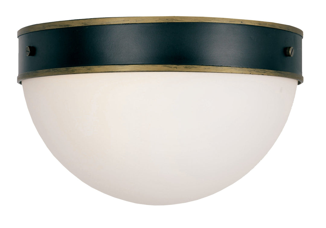 Brian Patrick Flynn Capsule 2 Light Matte Black + Textured Gold Outdoor Flush Mount