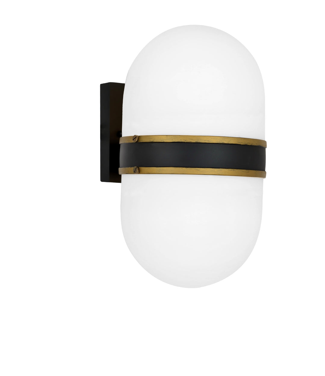 Brian Patrick Flynn Capsule 2 Light Matte Black + Textured Gold Outdoor Sconce
