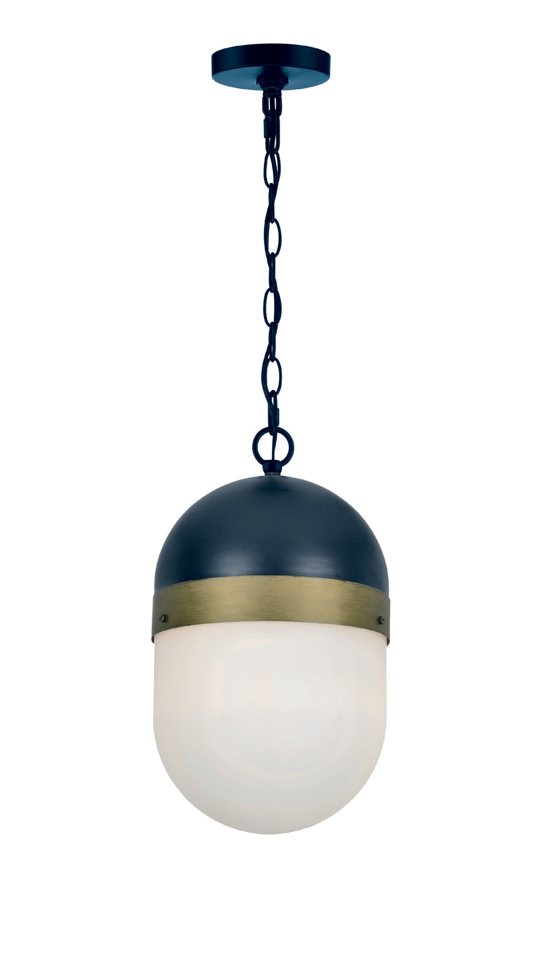 Brian Patrick Flynn Capsule 1 Light Matte Black + Textured Gold Outdoor Pendant