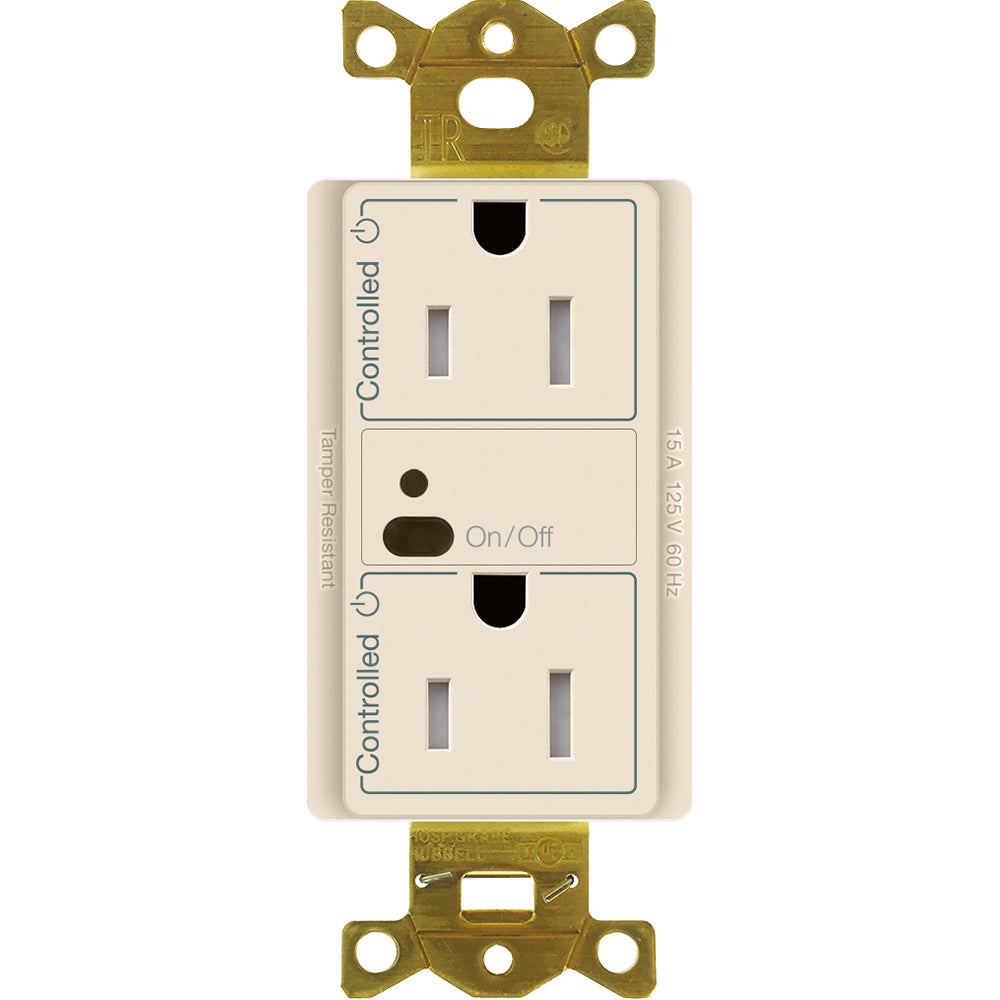 15A DUPLEX RF RECEPTACLE LIGHT ALMOND