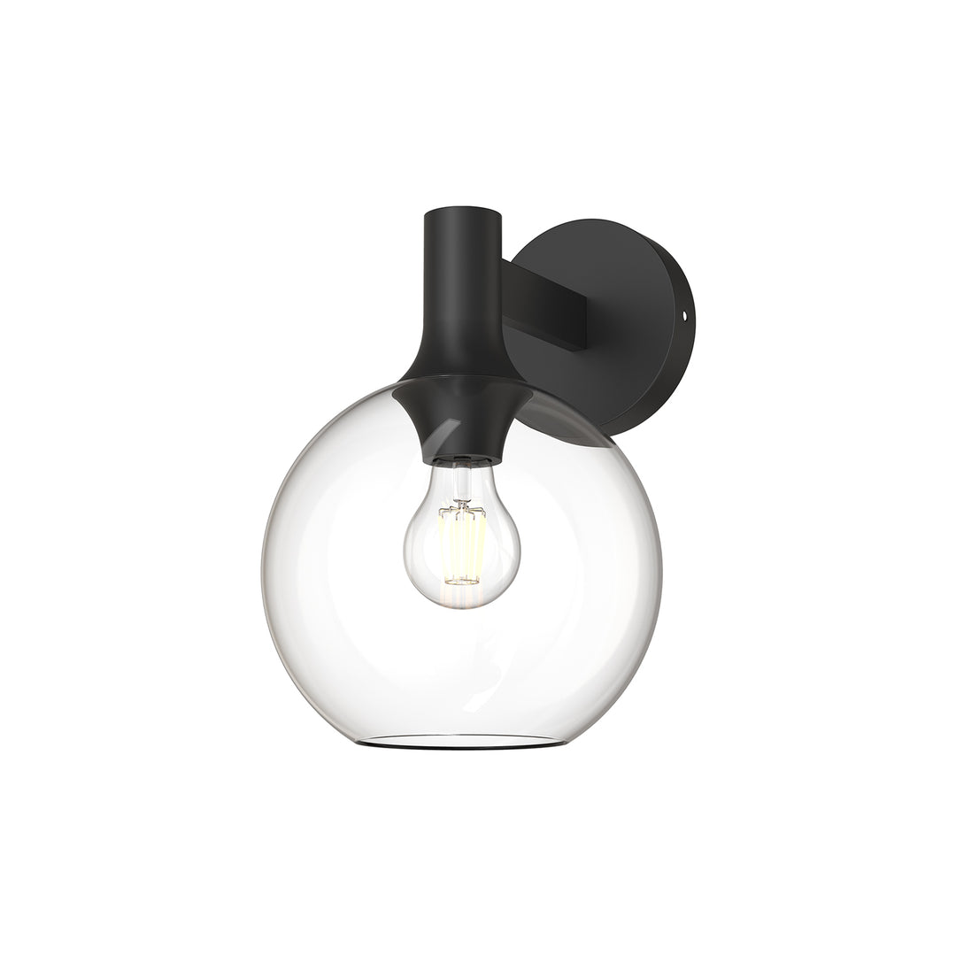 Castilla 8-in Clear Glass/Matte Black 1 Light Wall/Vanity