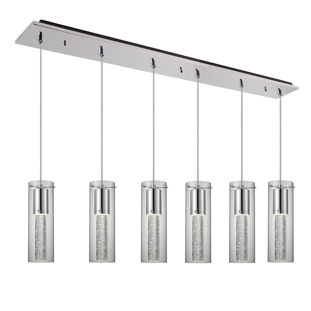 Champagne 42-in Chrome 6-Light Multi Pendant