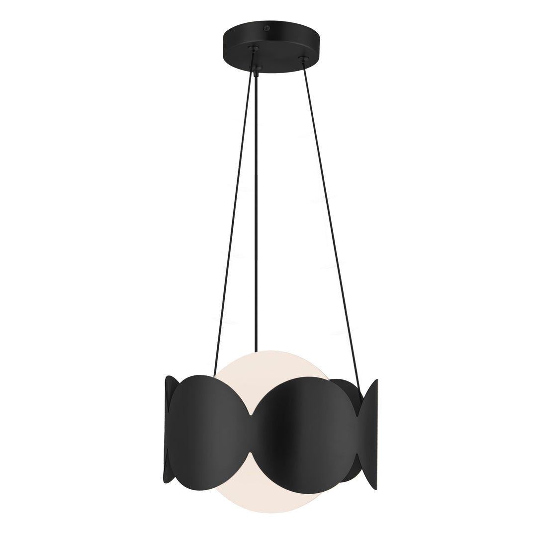 Ciel 10-in Black/Opal Glass Socket Chandelier