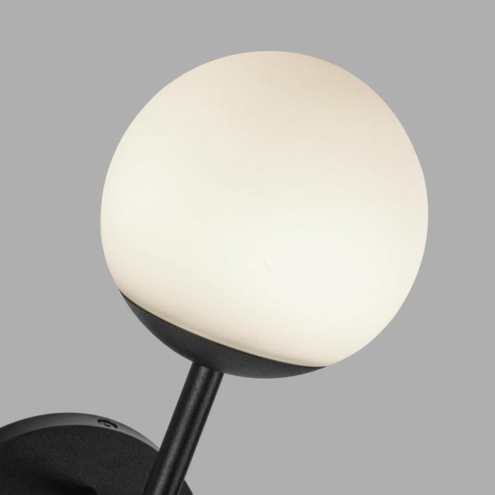 Claremont 13-in Black/Opal Glass LED Exterior Wall