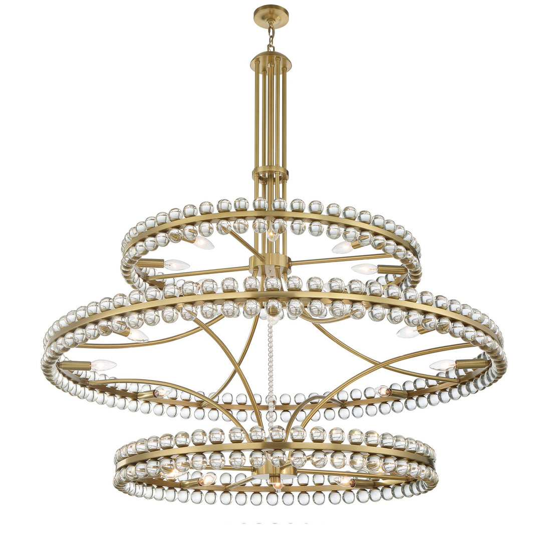 Clover 24 Light Aged Brass Chandelier
