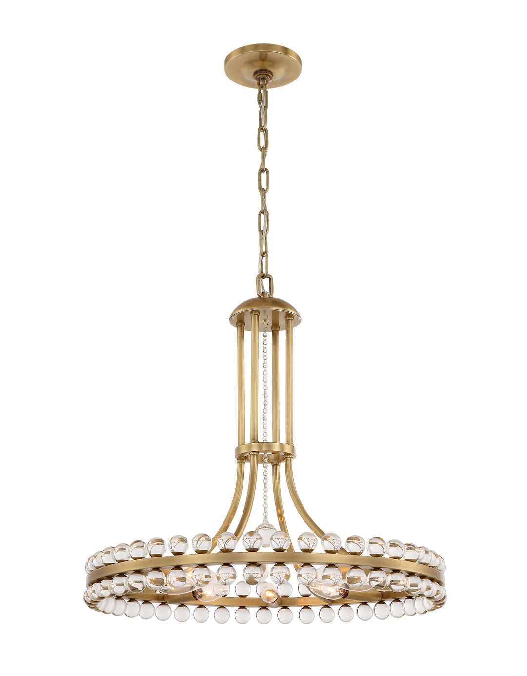 Clover 8 Light Aged Brass Chandelier