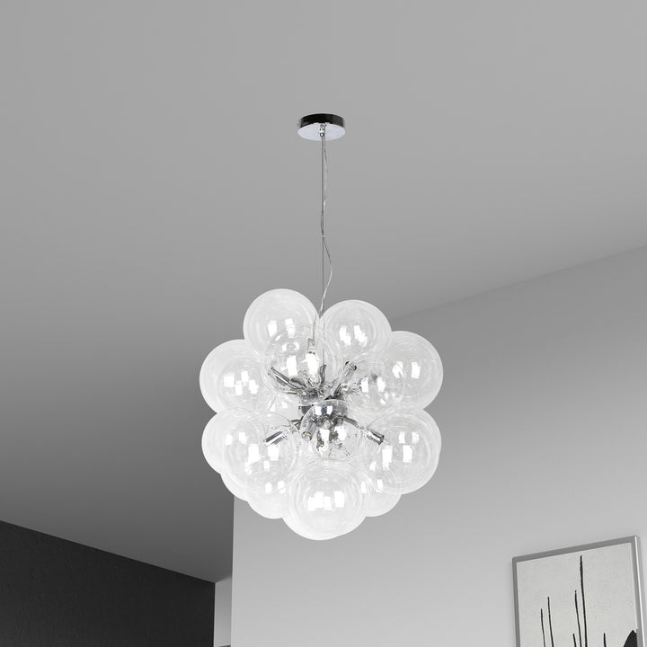 6LT Halogen Pendant, PC w/ Clear Glass