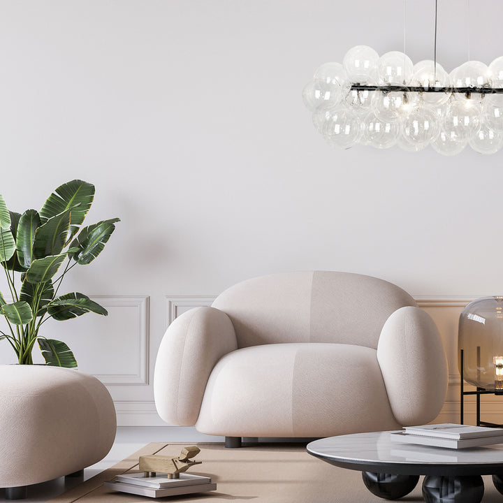 10LT Halogen Horiz Pendant, MB w/ Clear Glass