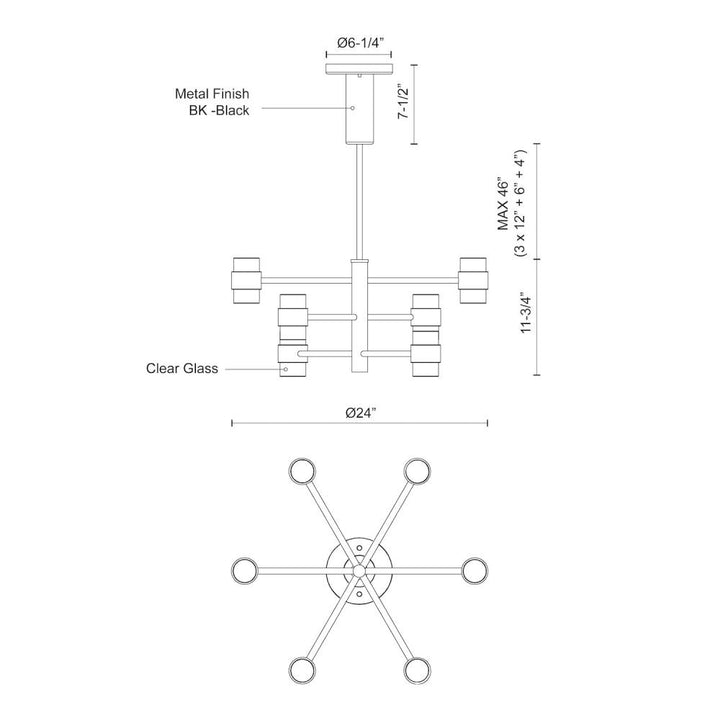 Copenhagen 24-in Black LED Exterior Pendant
