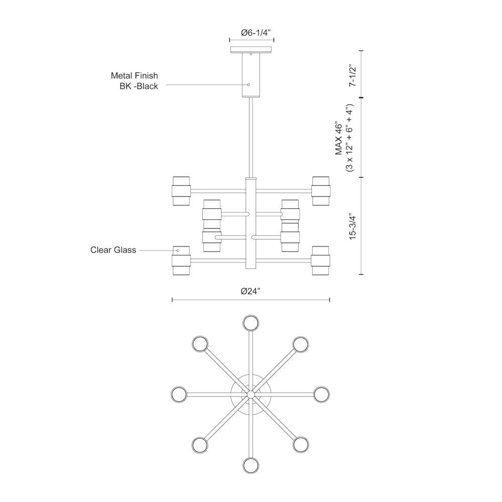 Copenhagen 24-in Black LED Exterior Pendant