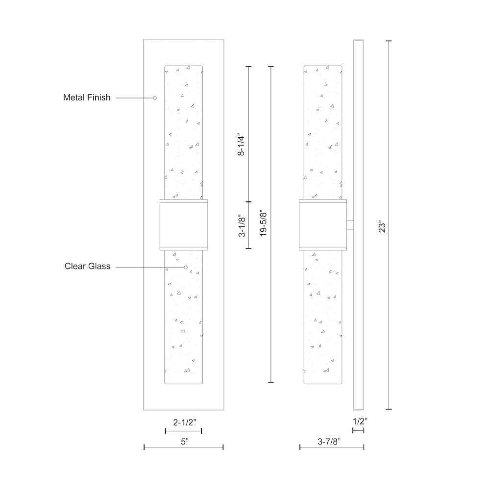 Copenhagen 18-in Black LED Exterior Wall Sconce