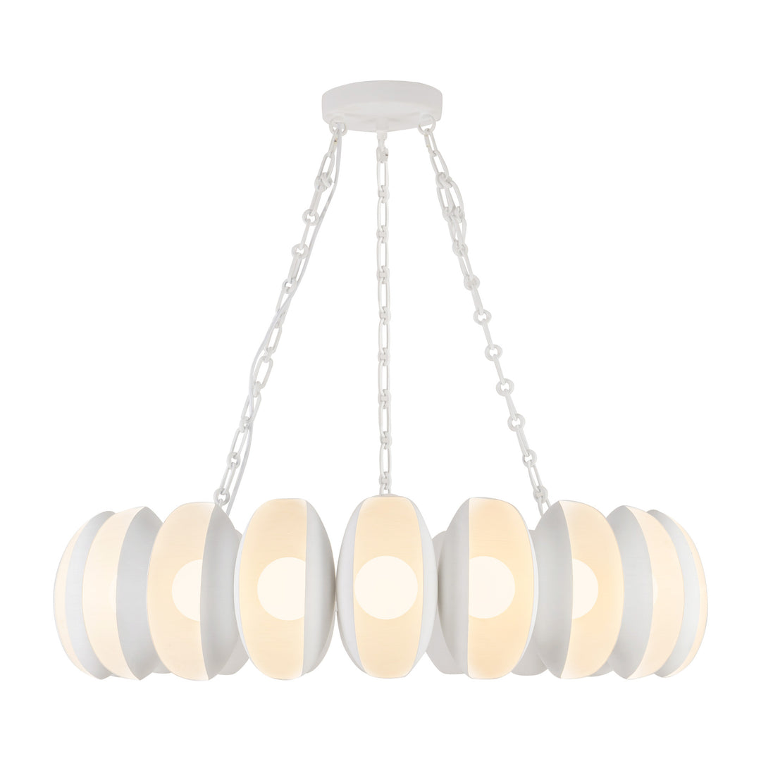 Cortez 37-in White dimmable LED Chandelier
