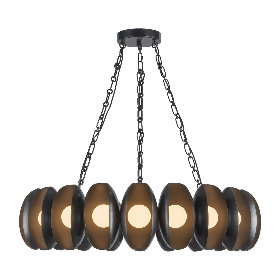Cortez 37-in Black dimmable LED Chandelier