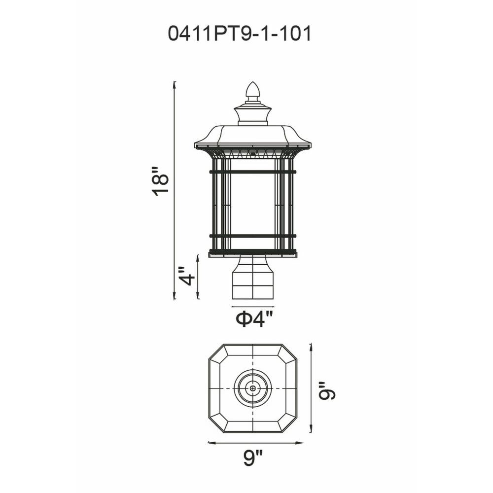 Blackburn 1 Light Outdoor Black Lantern Head