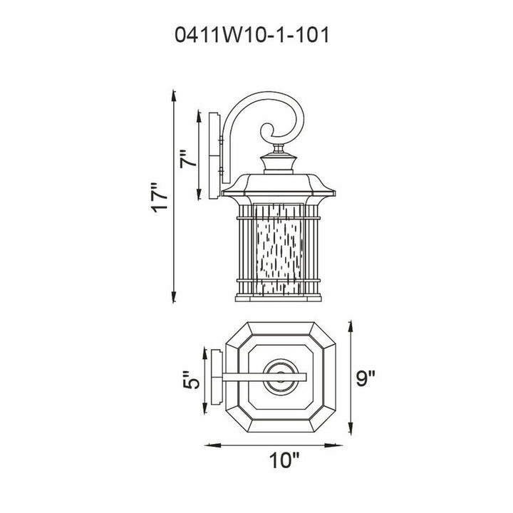 Blackburn 1 Light Outdoor Black Wall Lantern