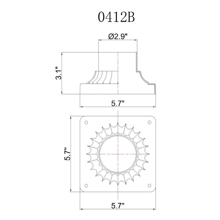 Granville 3.25" Black Pier Mount Base