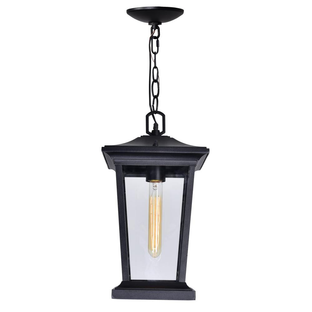 Leawood 1 Light Black Outdoor Hanging Light