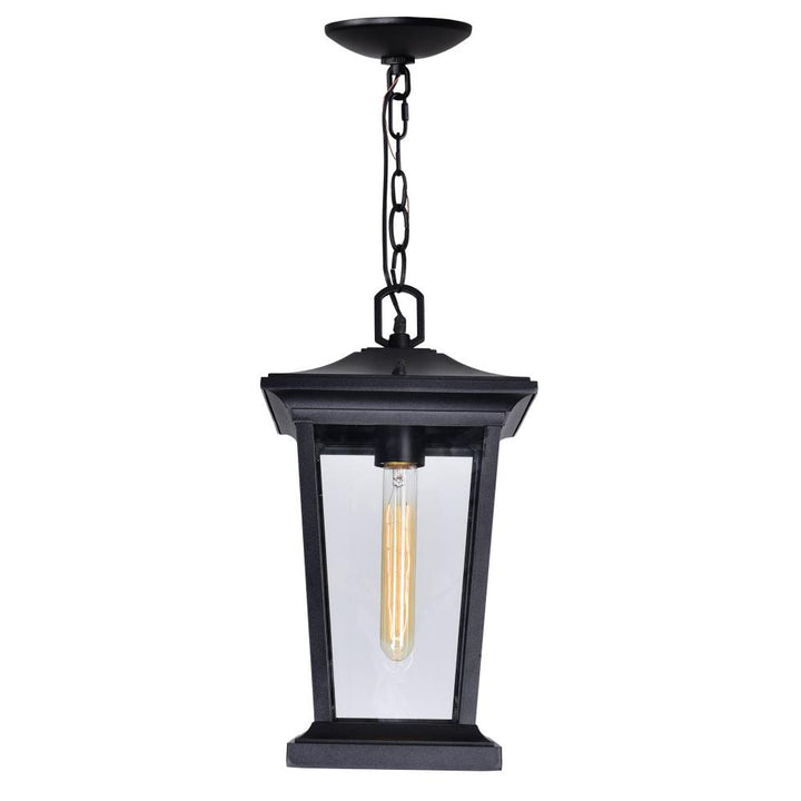 Leawood 1 Light Black Outdoor Hanging Light
