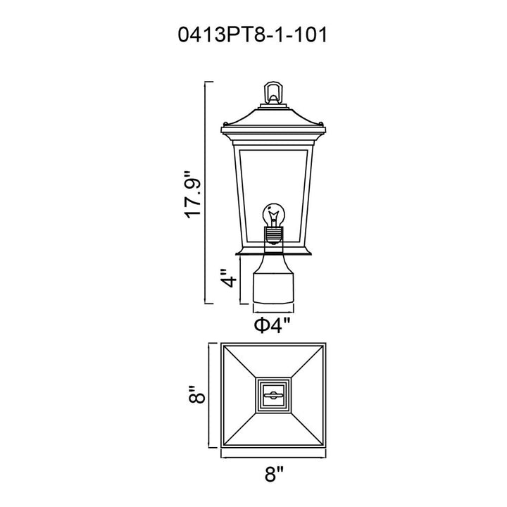 Leawood 1 Light Black Outdoor Lantern Head