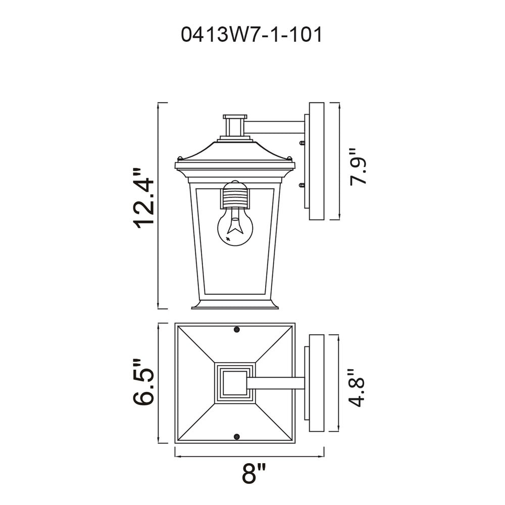 Leawood 1 Light Black Outdoor Wall Light
