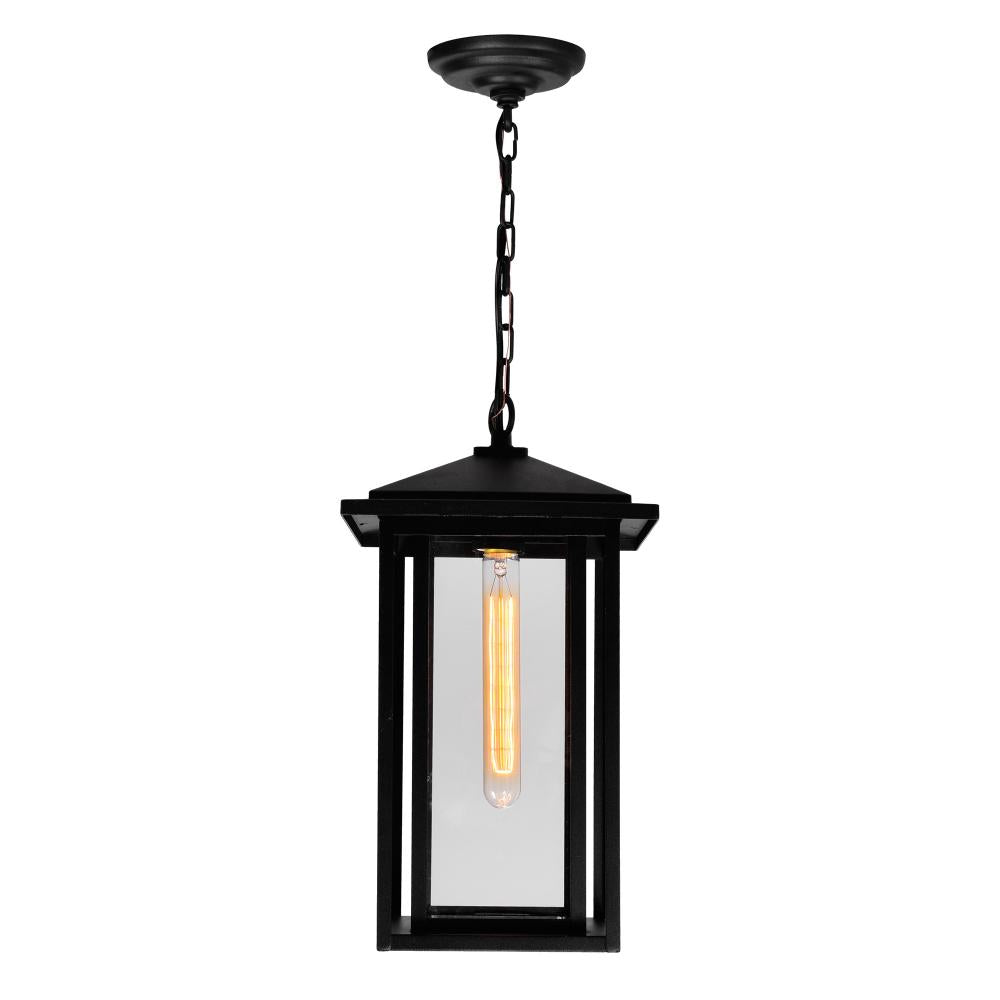 Crawford 1 Light Black Outdoor Hanging Light