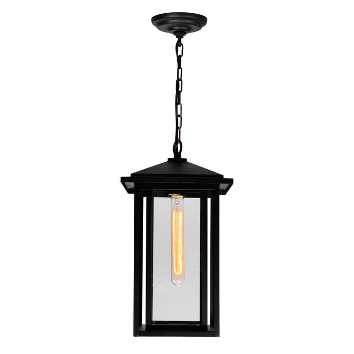 Crawford 1 Light Black Outdoor Hanging Light