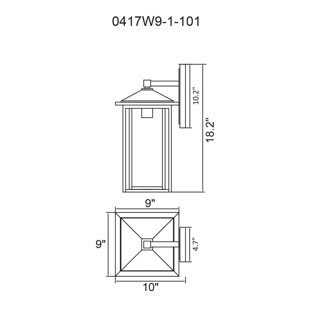 Crawford 1 Light Black Outdoor Wall Light