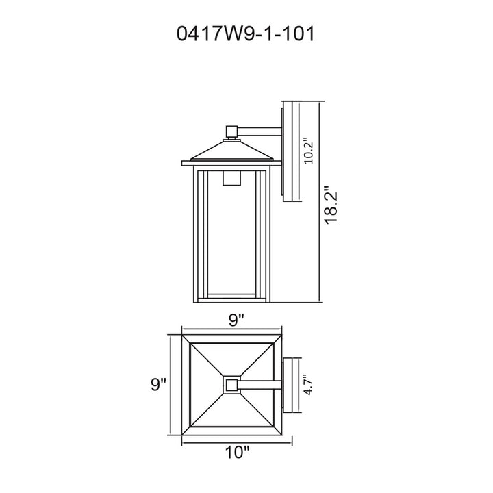 Crawford 1 Light Black Outdoor Wall Light