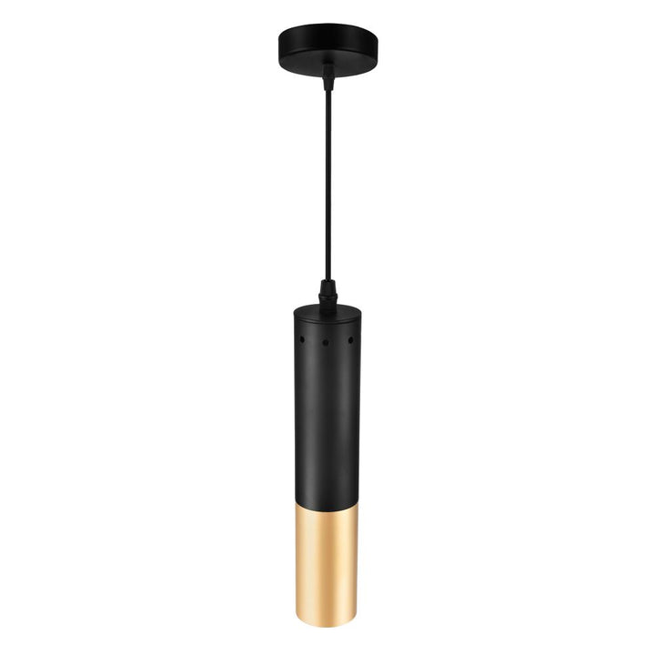 Anem 1 Light Down Mini Pendant With Matte Black & Satin Gold Finish