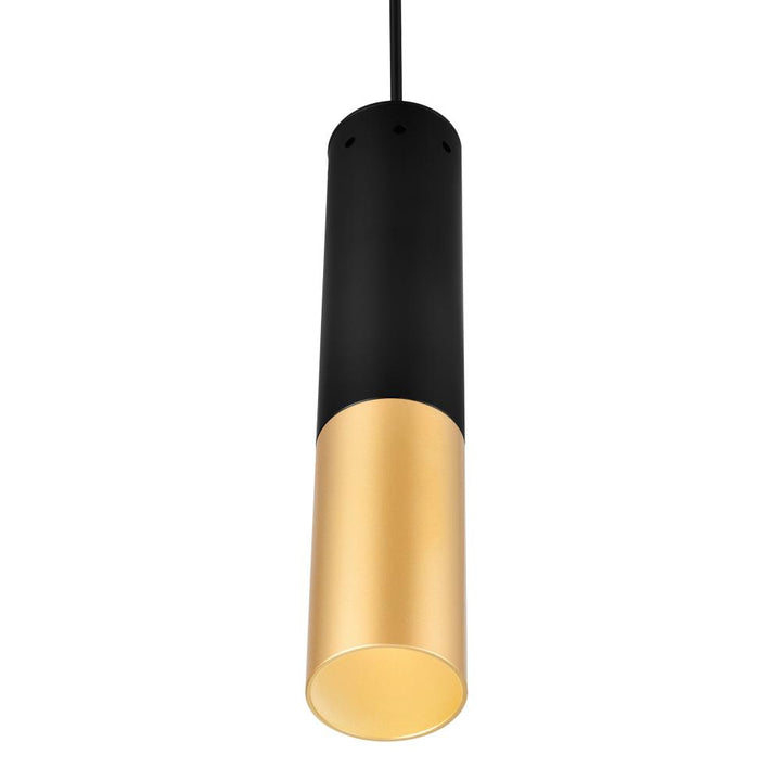 Anem 1 Light Down Mini Pendant With Matte Black & Satin Gold Finish