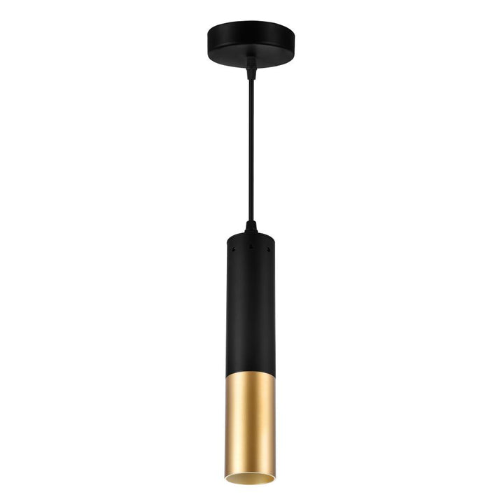 Anem 1 Light Down Mini Pendant With Matte Black & Satin Gold Finish