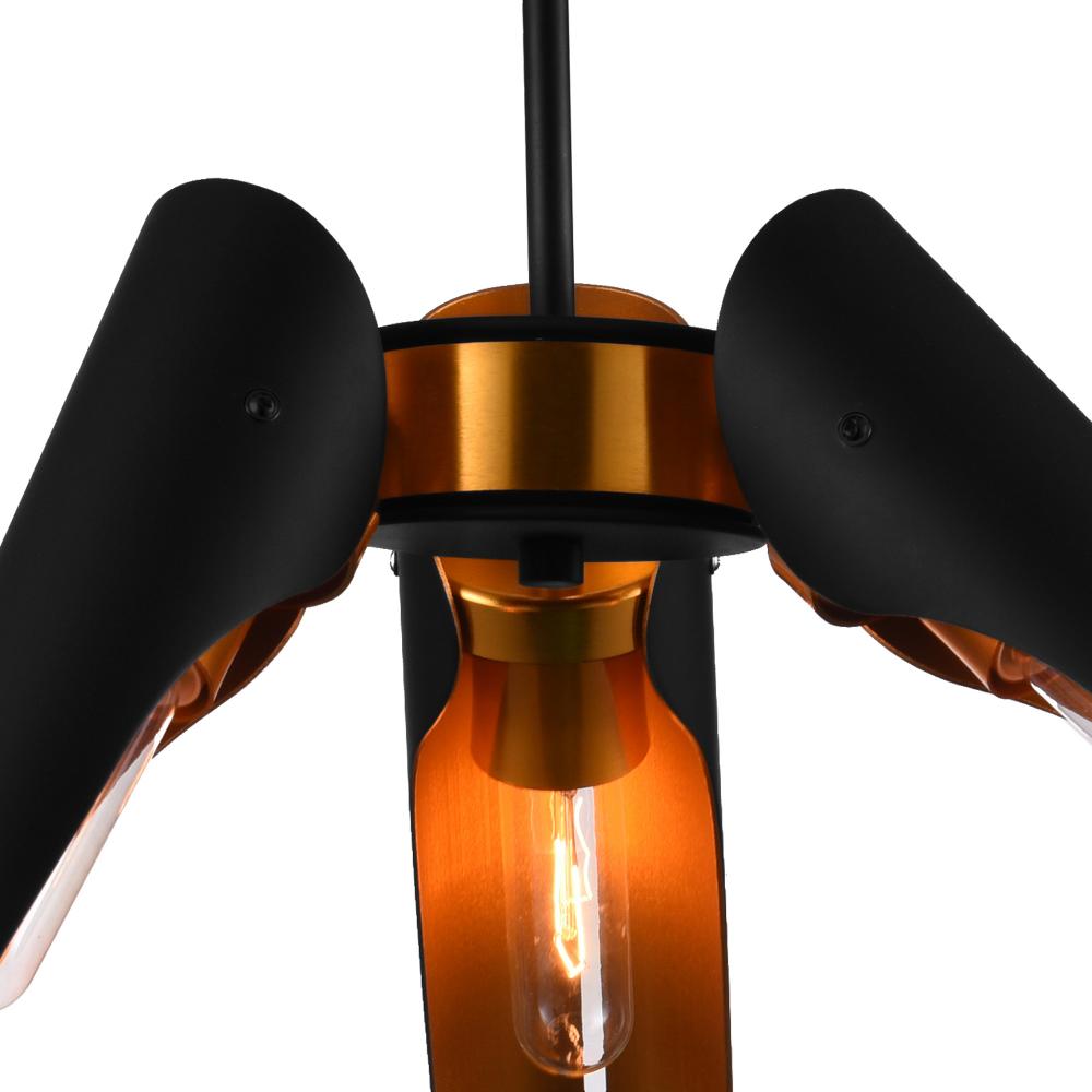 Amar 3 Light Chandelier With Matte Black Finish
