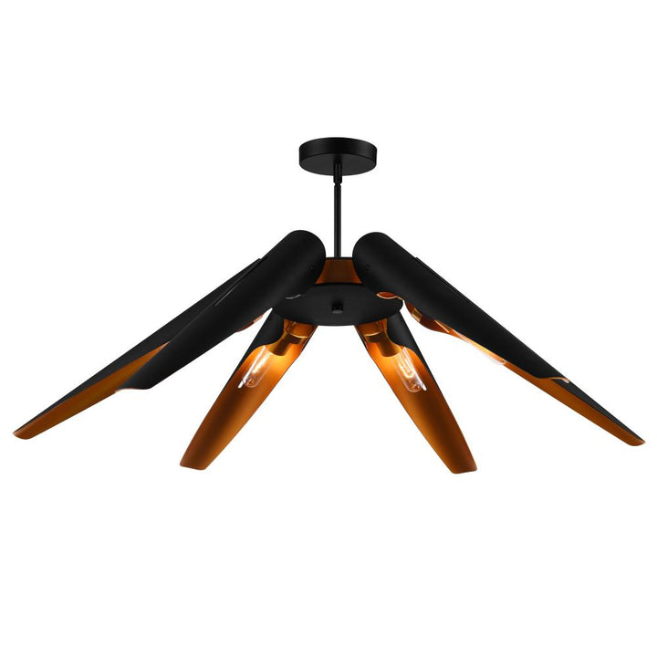 Amar 6 Light Chandelier With Matte Black Finish