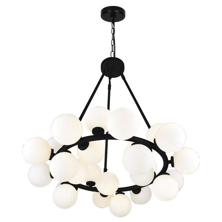 Arya 25 Light Chandelier With Black Finish
