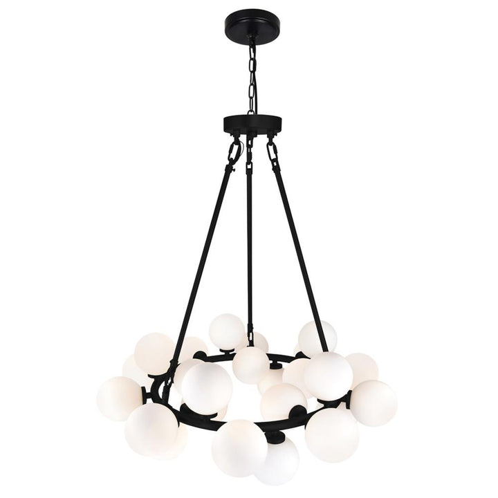 Arya 25 Light Chandelier With Black Finish