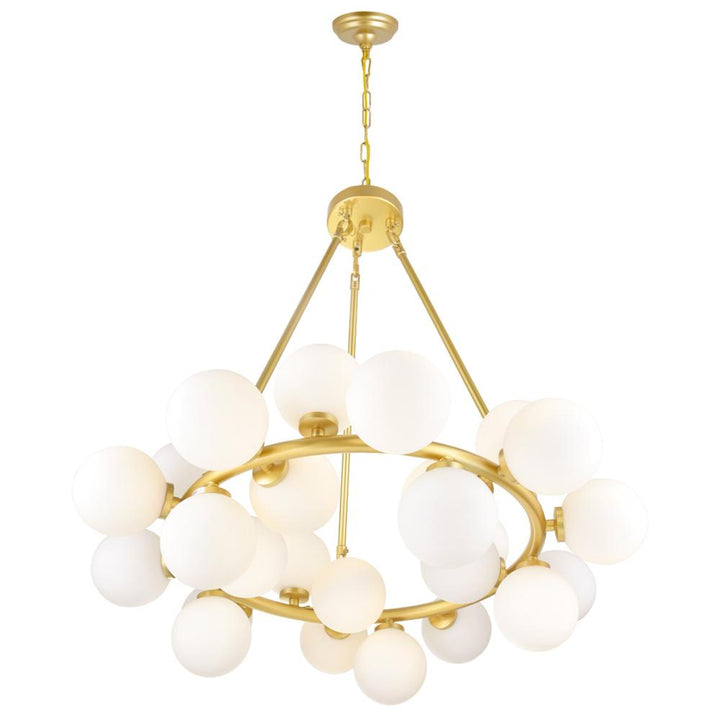 Arya 25 Light Chandelier With Satin Gold Finish