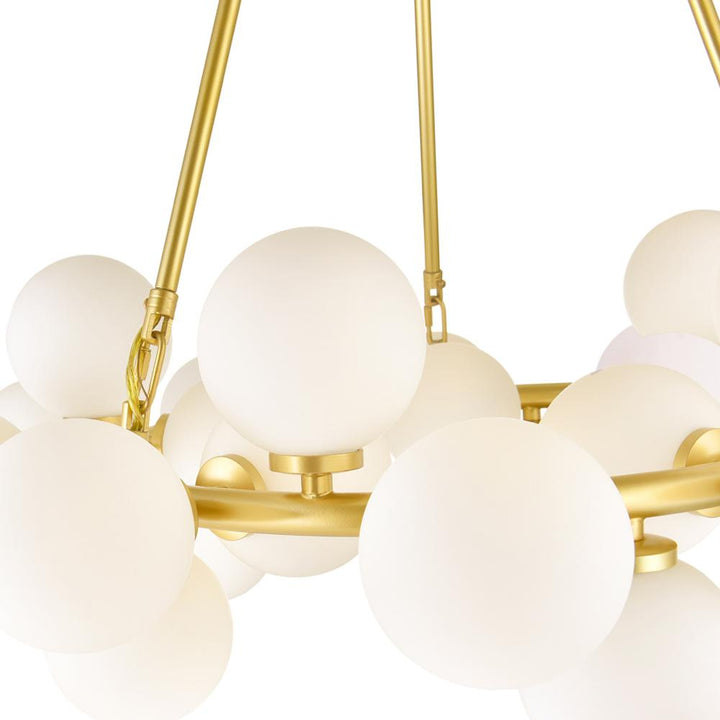 Arya 25 Light Chandelier With Satin Gold Finish