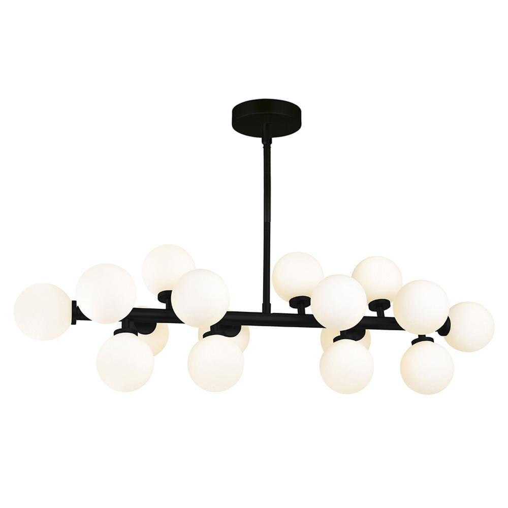 Arya 16 Light Chandelier With Black Finish