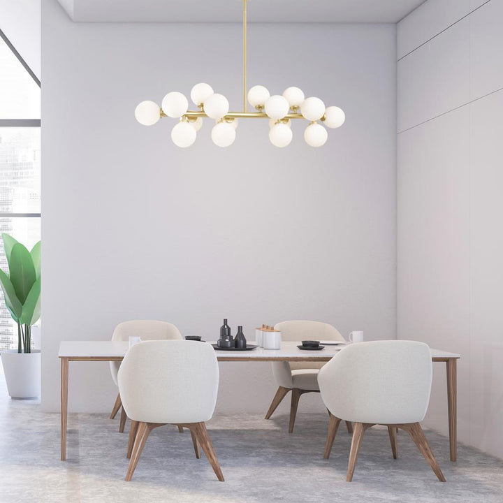 Arya 16 Light Chandelier With Satin Gold Finish