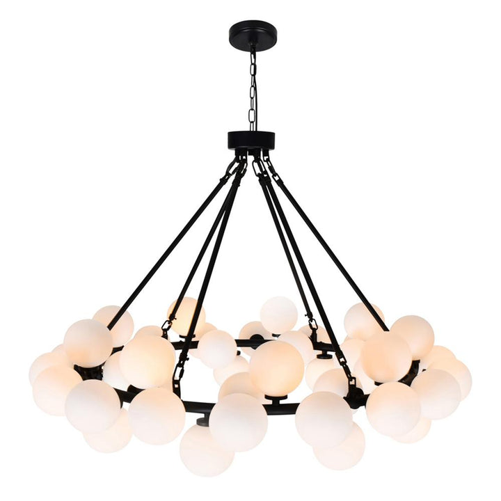 Arya 45 Light Chandelier With Black Finish
