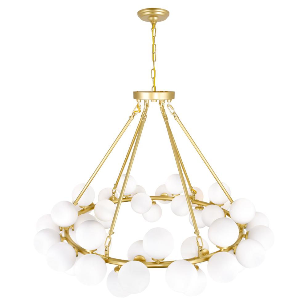 Arya 45 Light Chandelier With Satin Gold Finish