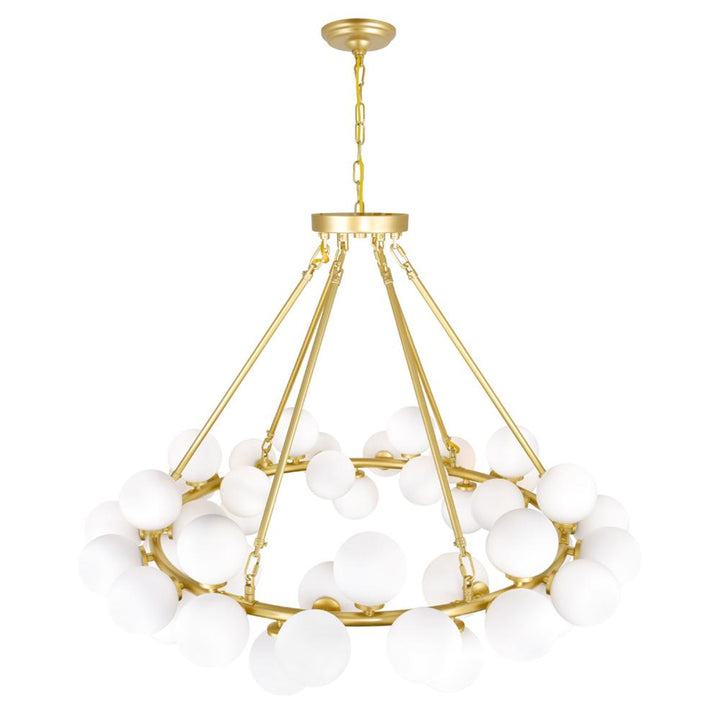 Arya 45 Light Chandelier With Satin Gold Finish