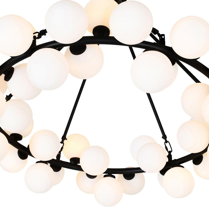 Arya 70 Light Chandelier With Black Finish
