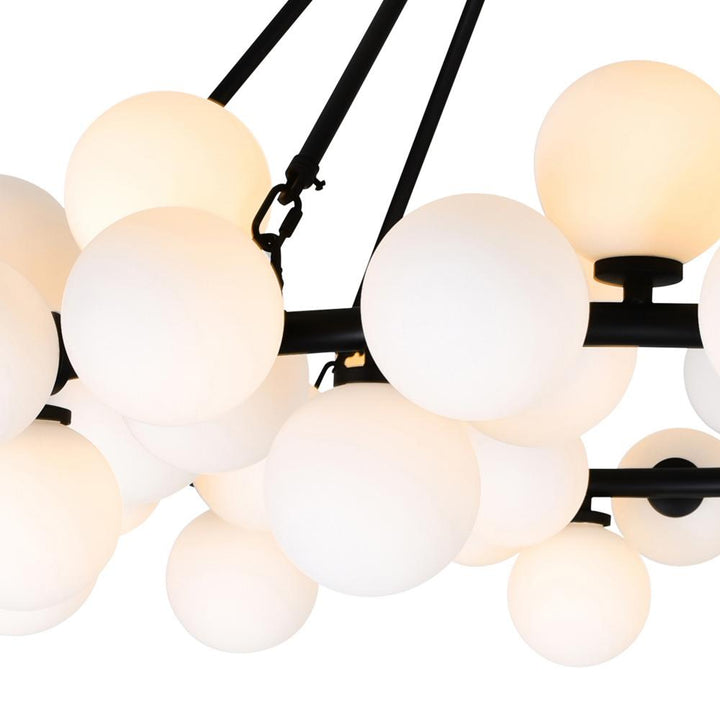 Arya 70 Light Chandelier With Black Finish