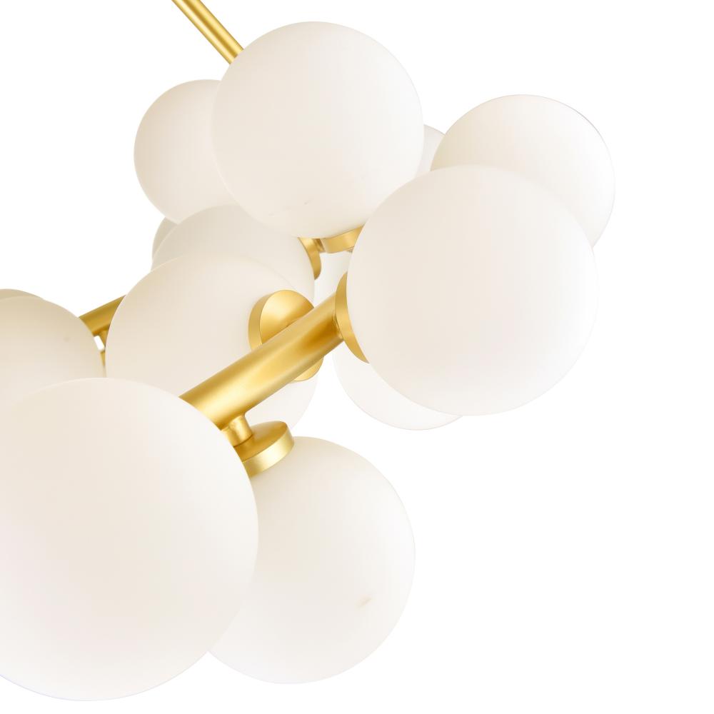 Arya 70 Light Chandelier With Satin Gold Finish