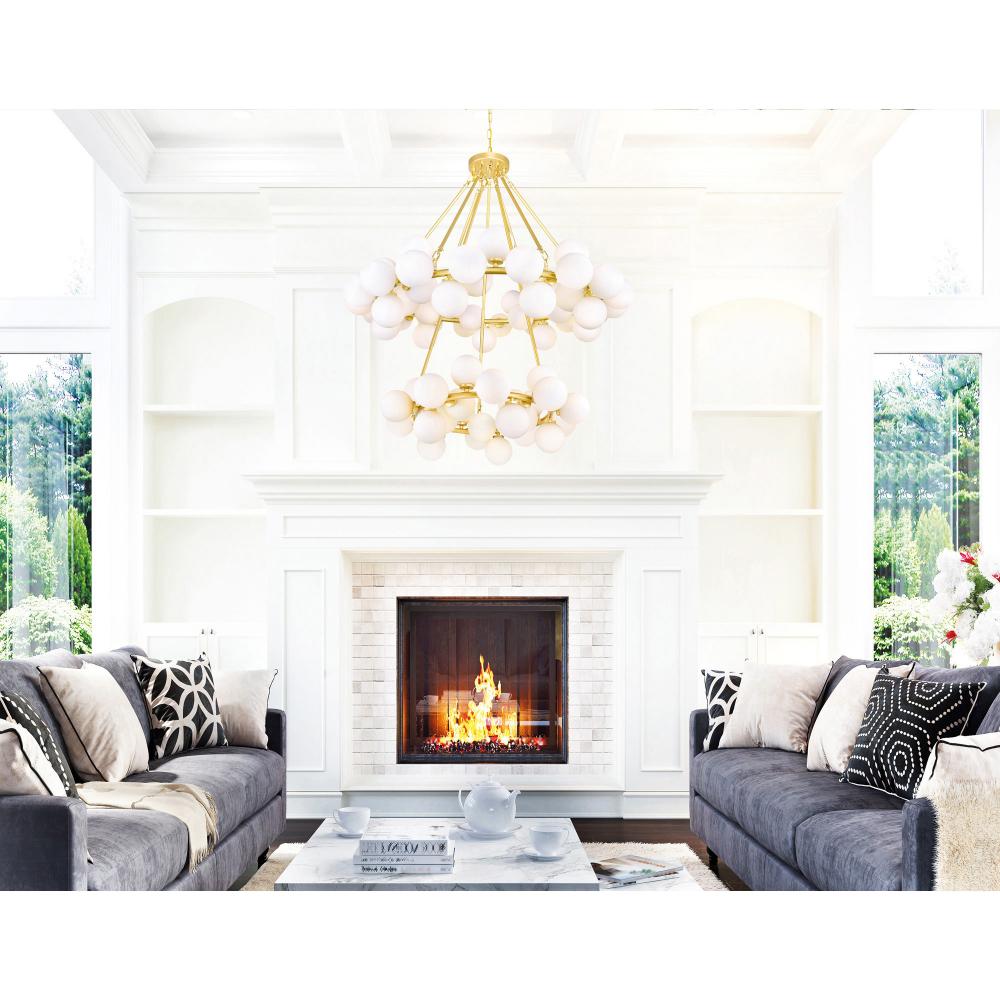 Arya 70 Light Chandelier With Satin Gold Finish