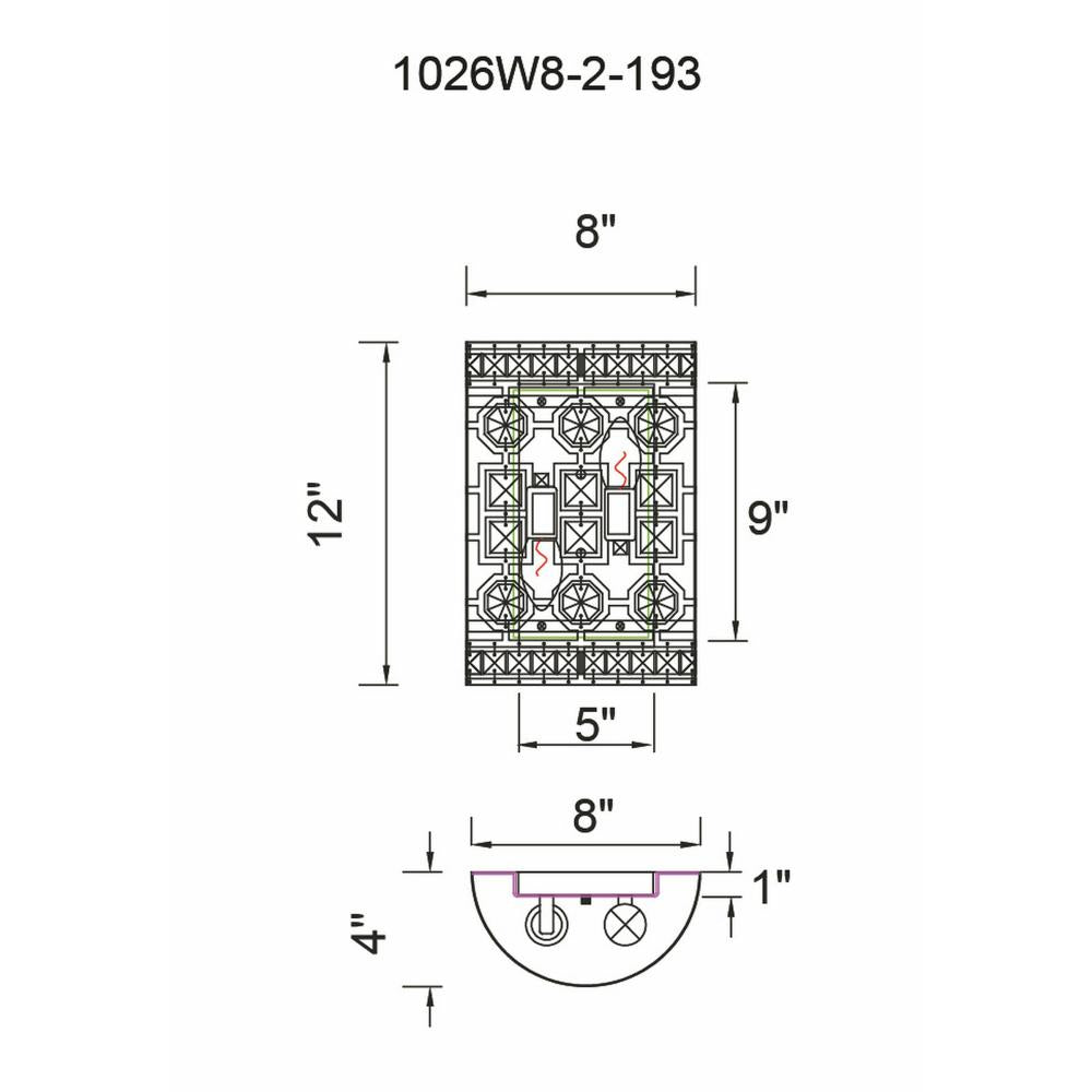 Belinda 2 Light Wall Sconce With Champagne Finish