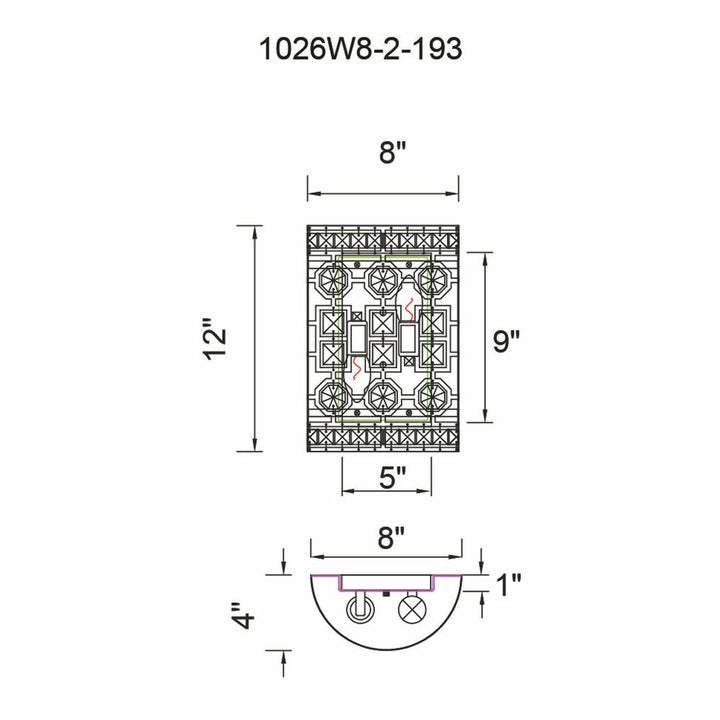 Belinda 2 Light Wall Sconce With Champagne Finish